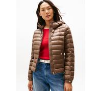 Tommy Hilfiger Cazadora acolchada Mujer Down Hooded Jacket con cierre de cremallera, Marrón (Hot Coco), M