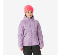Chaqueta acolchada esquí cálida niños 6-14 años, 100 WARM malva leopardo 10 AÑOS