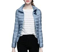 Chaqueta acolchada ligera para mujer, tallas grandes, chaqueta de plumón con cuello alto, chaqueta de entretiempo, chaqueta de entretiempo, resistente al viento, cálida, chaqueta de invierno,