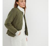 Chaqueta acolchada ligera recta con botones de presión Mujer Talla 40. Color Verde