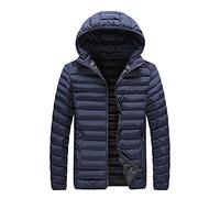 Chaqueta acolchada para hombre, chaqueta de plumón ajustada para hombre, chaqueta cálida de invierno unicolor, chaqueta de invierno con capucha, chaqueta ligera con capucha con cremallera, chaqueta
