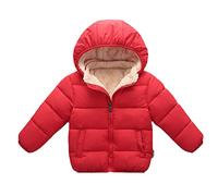 Chaqueta acolchada para niños negro sólido invierno abrigo con capucha chaqueta gruesa cálida ropa de abrigo trajes de policía niños 98, rojo, 5-6 años