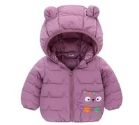 Chaqueta Acolchada para Niños Niñas Cómodo Lindo Abrigo de Plumas con Adorable Gatito Gruesa Cálida Cazadora de Plumifero Manga Larga con Capucha y Cremallera Caliente Cortavientos Invierno 1-5 Años