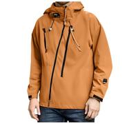 Chaqueta al aire libre Hombre Transpirable con Capucha Contraste con Cremallera y Bolsillo Multifunción, amarillo, XL