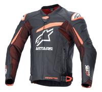 Alpinestars GP Plus R V4 Rideknit Chaqueta de cuero de moto perforada, negro/neón rojo, Talla 50
