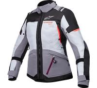 Alpinestars Stella Andes V4 Drystar Chaqueta textil de motocicleta impermeable para damas, gris oscuro/negro/naranja, Talla XL