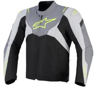 Alpinestars T-Jaws V4 Chaqueta textil de moto impermeable, negro-gris, tamaño L para Hombres