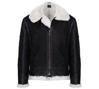 Hombres Crema Cuero B3 Shearling piel de oveja WW2 bombardero aviador chaqueta 3XL