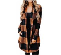 Chaqueta Blazer Color Sólido Botón Grandes Tamaños,Blazers Mujer Chic Y Elegante, Abrigo Manga Larga Clásico para Oficina Trabajo Tardes Casuales Sastre Mujer Slim Fit Otoño Blazer, amarillo, M