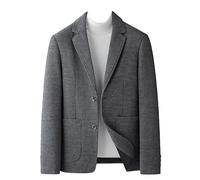 Chaqueta Blazer De Tweed para Hombre Abrigo De Lana De Invierno Solapa con Muesca Dos Botones Blazer De Negocios Chaqueta De Traje De Mezcla De Lana Gabardina Ligera Abrigo De Marinero Cálido Ropa