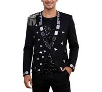 Chaqueta Blazer Hombre Americana Banquetes - Traje de Hombre Manga Larga con Botones y Estilo Relajado, Ideal para Banquetes representaciones teatrales.