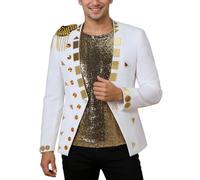 Chaqueta Blazer Hombre Americana Banquetes - Traje de Hombre Manga Larga con Botones y Estilo Relajado, Ideal para Banquetes representaciones teatrales.
