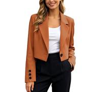 Chaqueta Blazer Mujer Color Liso, Americana Casual de Manga Larga con Solapa, Chaqueta de Traje Elegante para Oficina, Trabajo y Uso Diario