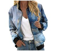 Chaqueta Bomber, Cazadora Mujer Primavera Bomber Ligera para Mujer Fina Estilo Elegantechaqueta De Moto Slim-Fit Outwear Streetwear Jacket Chaqueta Mujer Entretiempo Casual Abrigo Mujer Corto