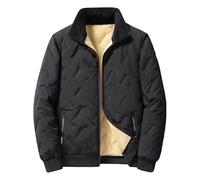Chaqueta bomber de felpa para hombre, cortavientos, cálida, con cremallera térmica, abrigos para exteriores, Negro, 3XL