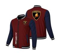 Chaqueta Bomber Hombre Lam -bo.RGhi. ni, Cazadora Deportiva Ligera de Botones a Presión, Chaqueta Hombre para Exteriores, Finas(Red-Blue,M)