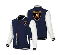 Chaqueta Bomber Hombre Lam -bo.RGhi. ni, Cazadora Deportiva Ligera de Botones a Presión, Chaqueta Hombre para Exteriores, Finas(Blue-White,3XL)