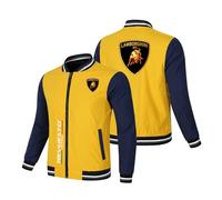 Chaqueta Bomber Hombre Lam -bo.RGhi. ni, Cazadora Deportiva Ligera de Botones a Presión, Chaqueta Hombre para Exteriores, Finas(Yellow-Blue,XXL)