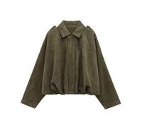 Chaqueta Bomber Mujer Ante Sintética Chaquetas Moto Otoño Invierno Entretiempo Abrigo de Piloto con Cremallera y Solapa CláSica Moda Abrigos Corta Ligera Cómoda Talla Grande Gabardina Parka Casual