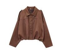 Chaqueta Bomber Mujer Ante Sintética Chaquetas Moto Otoño Invierno Entretiempo Abrigo de Piloto con Cremallera y Solapa CláSica Moda Abrigos Corta Ligera Cómoda Talla Grande Gabardina Parka Casual