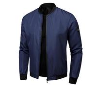Chaqueta bomber para hombre, chaqueta de béisbol ligera, chaqueta de entretiempo de un solo color, chaqueta ajustada, chaqueta de piloto, chaqueta de piloto, fina, transpirable, informal, chaqueta de