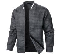 Chaqueta bomber para hombre, chaqueta de punto con cremallera, chaqueta de punto, cárdigan de invierno, sudadera con cremallera, manga larga, informal, chaqueta de entretiempo, chaqueta de tiempo