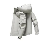 Chaqueta bomber para hombre, ligera, fina, de entretiempo, de manga larga, de un solo color, chaqueta de aviador ligera con cremallera, chaqueta deportiva holgada para exteriores, P Caqui, M