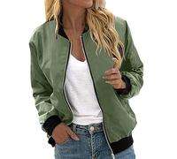 Chaqueta bomber para mujer, diseño floral, abrigo de verano, con cremallera, otoño, primavera, chaqueta de verano para niña, chaqueta corta, para universidad, chaqueta ligera de piloto, chaqueta de