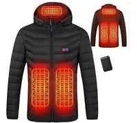 Chaqueta calefactable para hombre y mujer, chaqueta eléctrica de invierno para hombre, chaqueta calefactora de carga USB, con batería de 5 V 10000 mAh, chaqueta térmica cálida para exteriores, moto