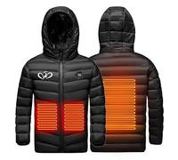 Chaqueta Calefactable para Niños,3 Temperaturas de Calefacción 3 Zonas de Calefacción Chaleco Calefactable Unisex para Niños Caliente Lavable Ropa Calefactable Inteligente A Temperatura Constante