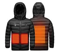 Chaqueta Calefactable Para NiñOs Chaleco TéRmico Para NiñOs Y NiñAs, Chaqueta CáLido Recargable, Ropa Calefactable Para Esquiar Con 3 Zonas de Calentamiento Para Invierno Al Aire Libre, Esquí, Camping