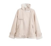 Chaqueta cálida de ante sintético para mujer, de manga larga, para otoño e invierno, a la moda, elegante, Como se muestra en la imagen., XS