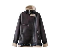 Chaqueta cálida de ante sintético para mujer, de manga larga, para otoño e invierno, a la moda, elegante, como en la imagen2, XL