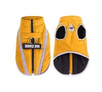 Chaqueta Cálida De Lana Personalizada para Perro con Cremallera, Abrigo Impermeable A Prueba De Viento Shiba Inu Bulldog Schnauzer,Amarillo,3XL