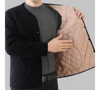 Chaqueta Cálida Hombre para mezcla Poliéster Spandex para suave | para forro grueso, aislamiento térmico superior, ideal inviernos severos, acolchado efectivo(Black 5XL)
