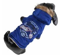 Chaqueta cálida para perros "Harley" de GogiPet, azul con capucha