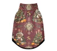 Chaqueta cálida para perros, resistente al viento, con cinturón de seguridad, con cremallera, overol de cuatro patas, abrigo de invierno para perros de Navidad, animales del bosque con árbol