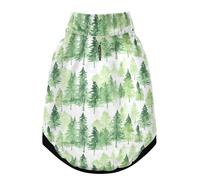 Chaqueta cálida para perros, resistente al viento, con cinturón de seguridad, con cremallera, overol de cuatro patas, abrigo de invierno para clima frío, patrón de árbol de bosque verde