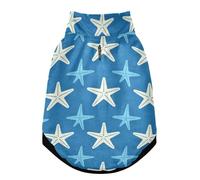 Chaqueta cálida para perros, resistente al viento, con cinturón de seguridad, cremallera para mascotas, abrigo de invierno para perros para clima frío, patrón de estrella de mar azul