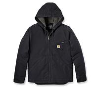 Chaqueta Carhartt De Lona De Algodón Lavada, Forrada, Negra Talla M