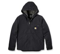 Chaqueta Carhartt de tela de algodón lavado forrada negra
