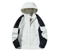 Chaqueta Chic para mujer de talla grande, impermeable, con capucha, extraíble, abrigo informal, gabardina, con bolsillo, chaquetas a prueba de viento, abrigos confort gabardina, alpinismo y viaje, Luz