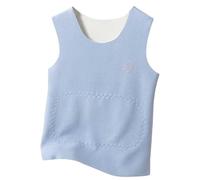 Chaqueta Chica Chic Rojo Ropa Interior de Terciopelo Otoño e Invierno, Parche Vientre para Niños y Niñas Suéter Chica Chaleco Largo, azul, 7-8 Años