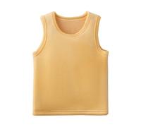 Chaqueta Chica Polar Chic Girl's Autumn and Winter Solid Color Warmth Padded Chaleco Chaleco Jersey para niña, amarillo, 7-8 Años