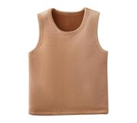 Chaqueta Chica Polar Chic Girl's Autumn and Winter Solid Color Warmth Padded Chaleco Chaleco Jersey para niña, caqui, 7-8 Años