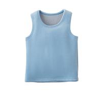 Chaqueta Chica Polar Chic Girl's Autumn and Winter Solid Color Warmth Padded Chaleco Chaleco Jersey para niña, azul, 6-7 Años