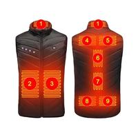 Chaqueta con calefacción for Hombres y Mujeres Chaleco calefactable recargable por USB Calefactor 9 Zonas Chaqueta cálida de invierno (Batería no incluida) Chaquetas térmicas para hombres