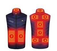 Chaqueta con calefacción for Hombres y Mujeres USB inteligente chaleco calefactable chaleco calefactor eléctrico eléctrico (sin batería) 9 Zonas de calefacción Chaqueta Softshell Hombres