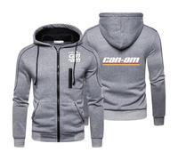 Chaqueta con capucha cremallera hombre C.a.n-a.m, Resistente y duradero al uso, cómodo para estar en casa, relax y salidas casuales, refinados(Grey,L)