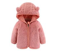 Chaqueta con Capucha de Forro Polar para Bebés Niños y Niñas con Orejas, Abrigo Cálido de Oso de Cartoon para Niños, Cierre de Cremallera 0-24 Meses